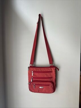 Baggallini Red Multi-Zipper Crossbody Bag